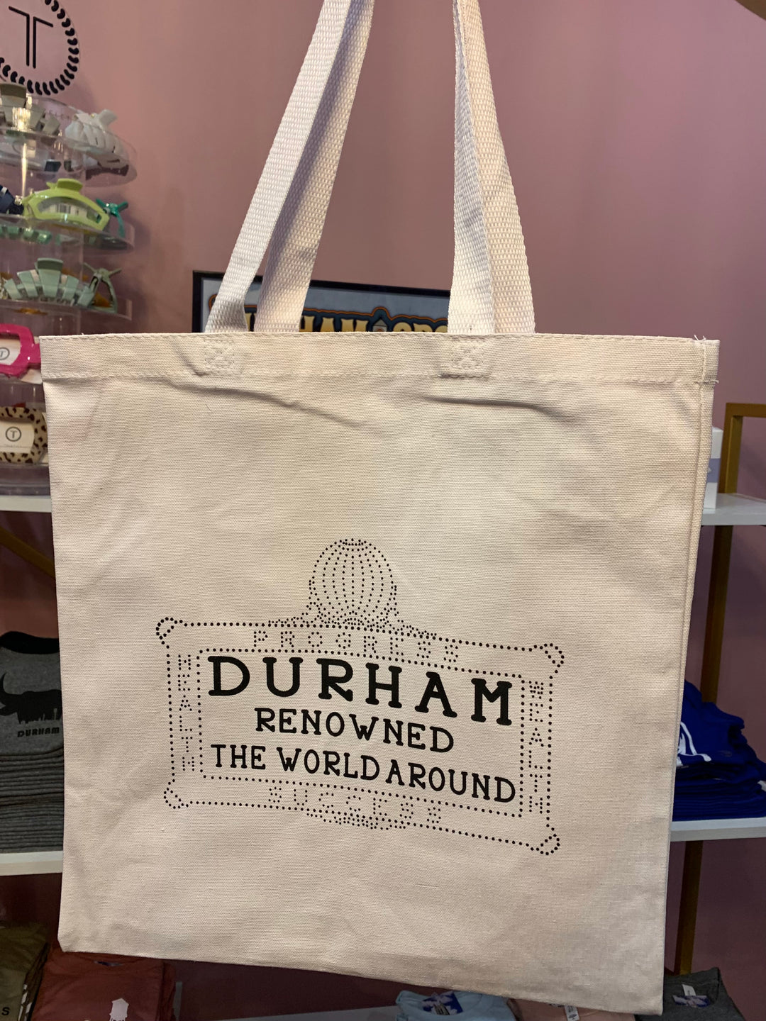 Durham Renowned Tote Bag #6 (White)