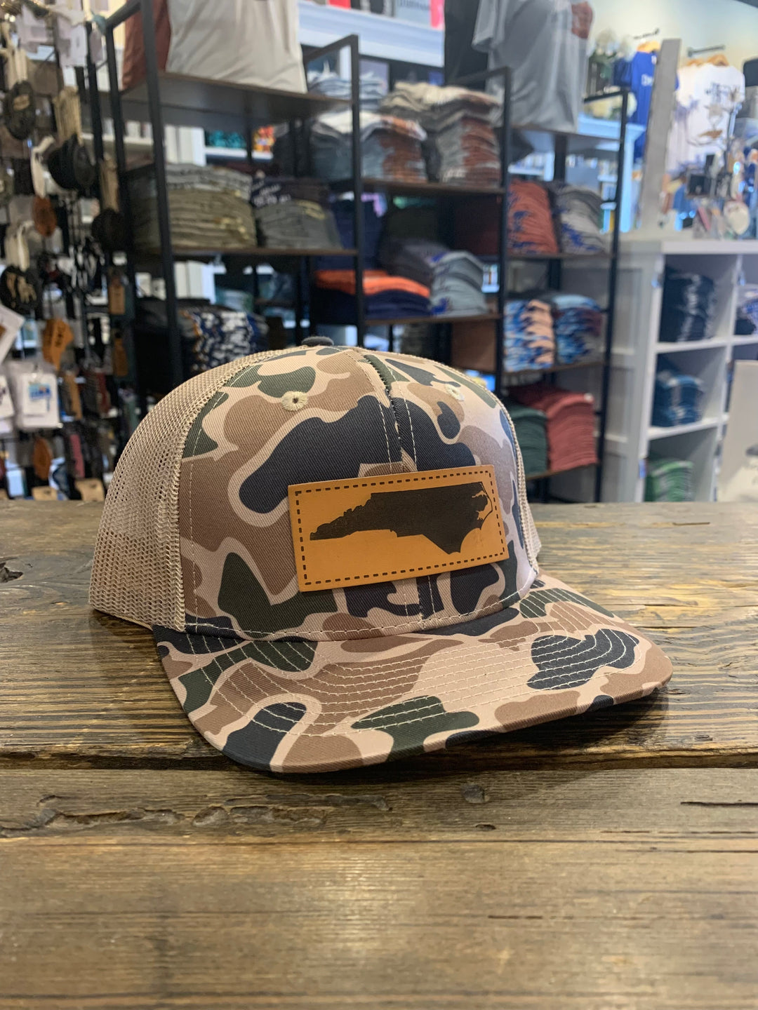 NC Camo Leather Snapback