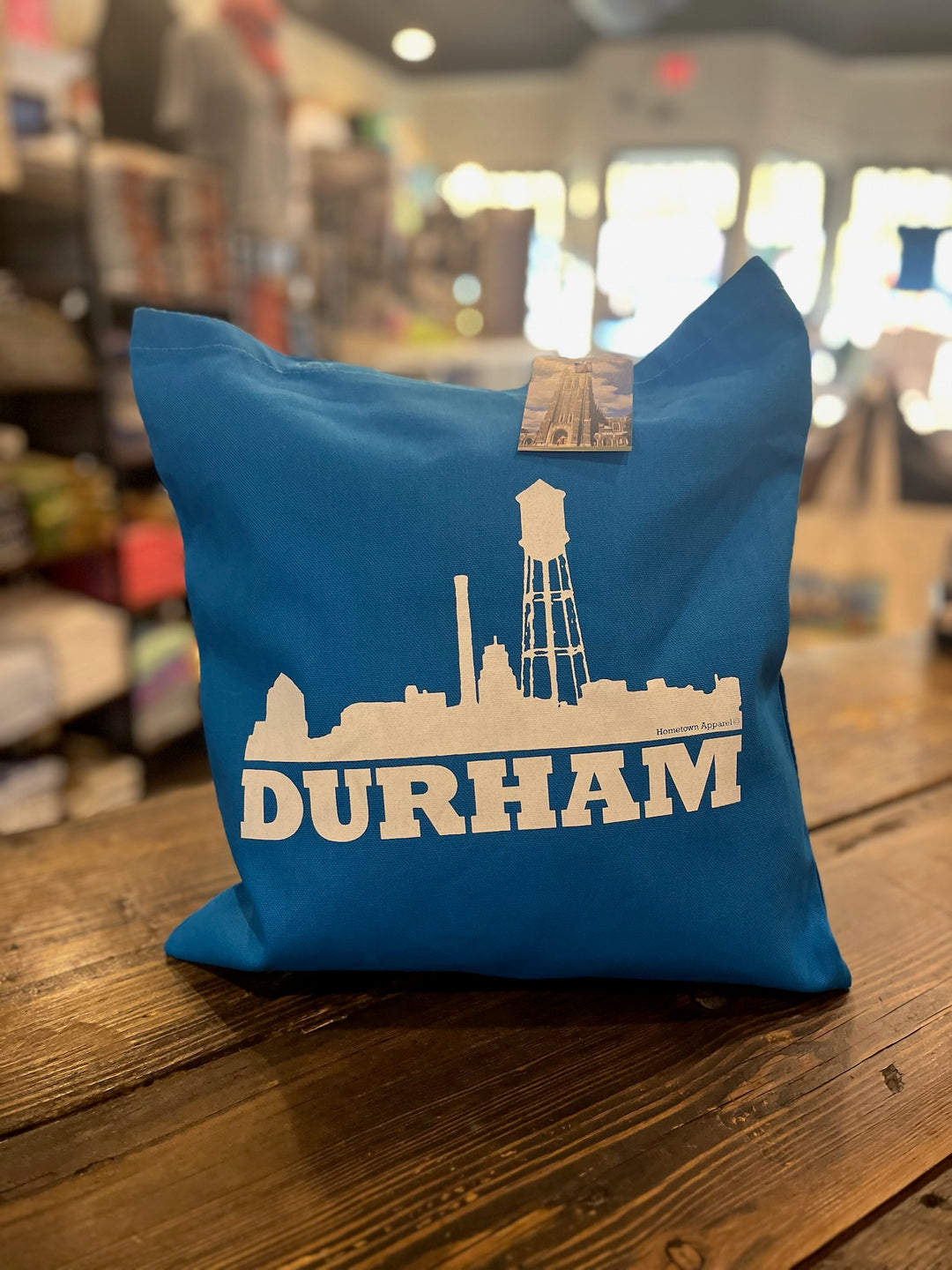 Durham Skyline Tote Bag #23 (Aqua)